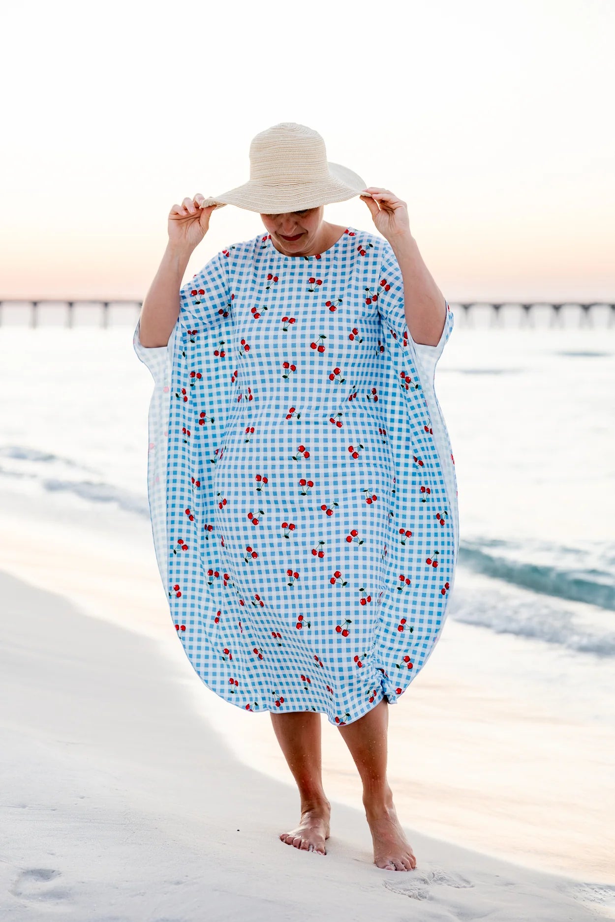 Carlie Swim Dress in Sweet Cherry Check- Misses and Plus (S-3X) Sweet Cherry Check / S Carlie Swim Dress in Sweet Cherry Check- Misses and Plus (S-3X) Sweet Cherry Check / S