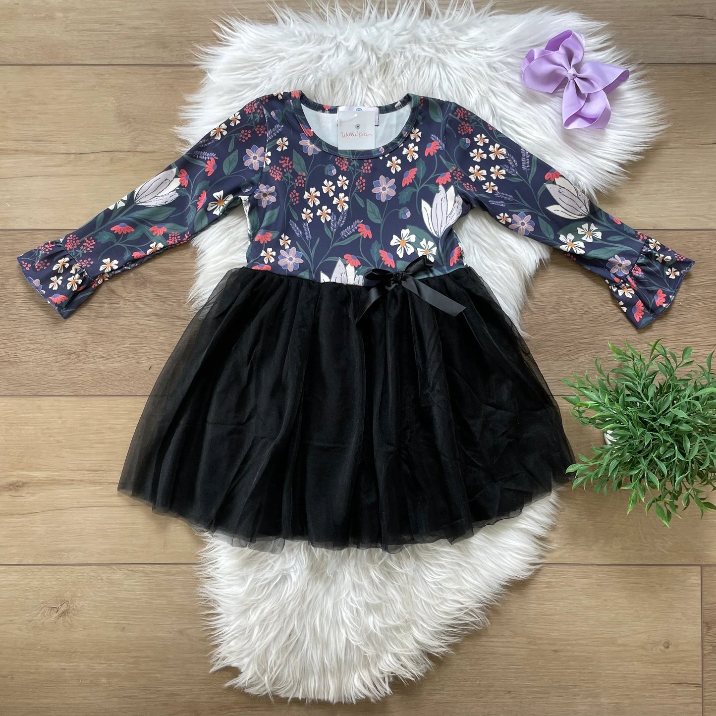Zoie Dress in Purple/Navy- Infants & Girls (0/3M - 6/7)