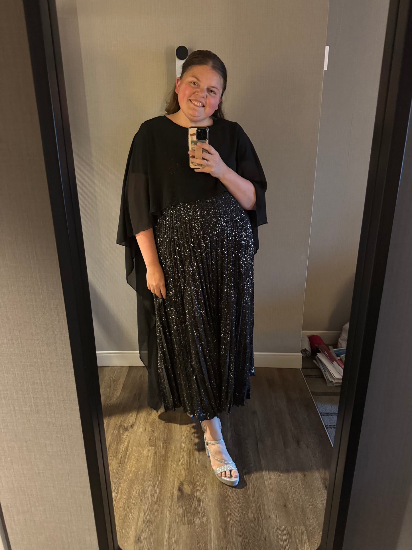 Gala Sparkle Dress in Black- Misses and Plus (S-XL,4X)