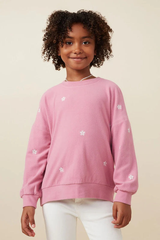 Daisy Mae Sweatshirt in Pink- Tween (S 7/8 - XL 13/14)