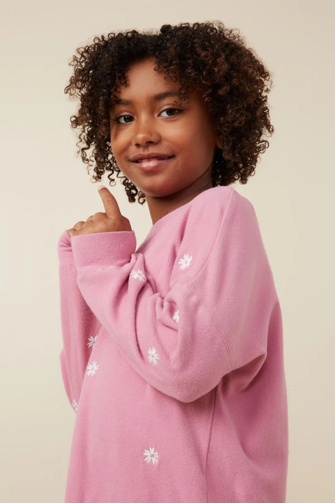 Daisy Mae Sweatshirt in Pink- Tween (S 7/8 - XL 13/14)