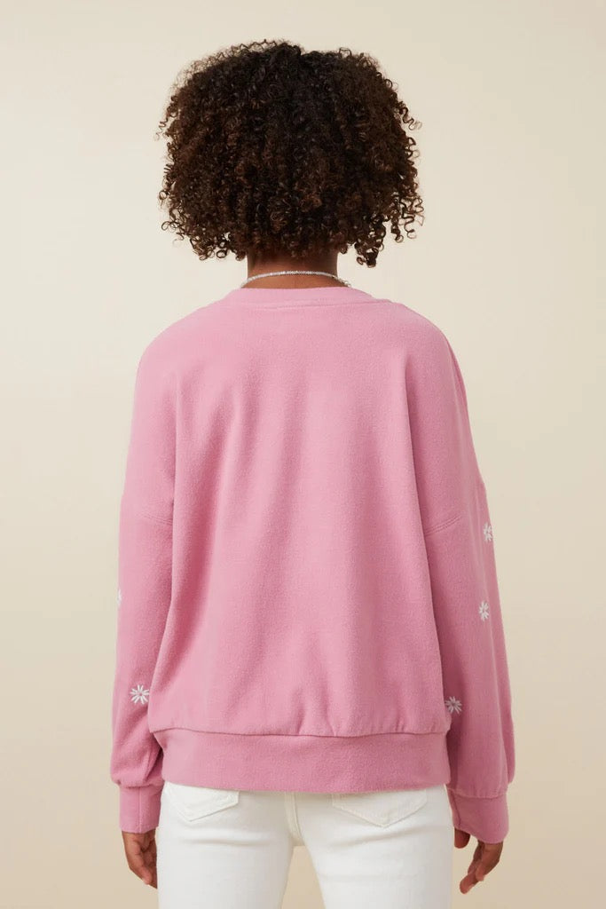 Daisy Mae Sweatshirt in Pink- Tween (S 7/8 - XL 13/14)