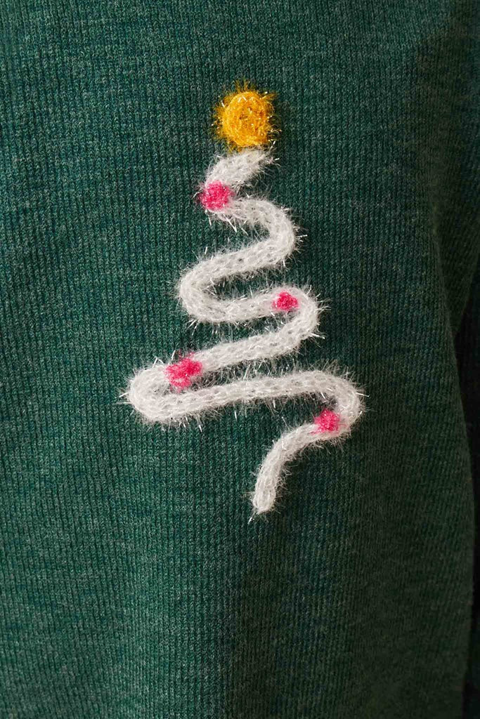 Noel Knit Top in Green- Tween (S 7/8 - XL 13/14)