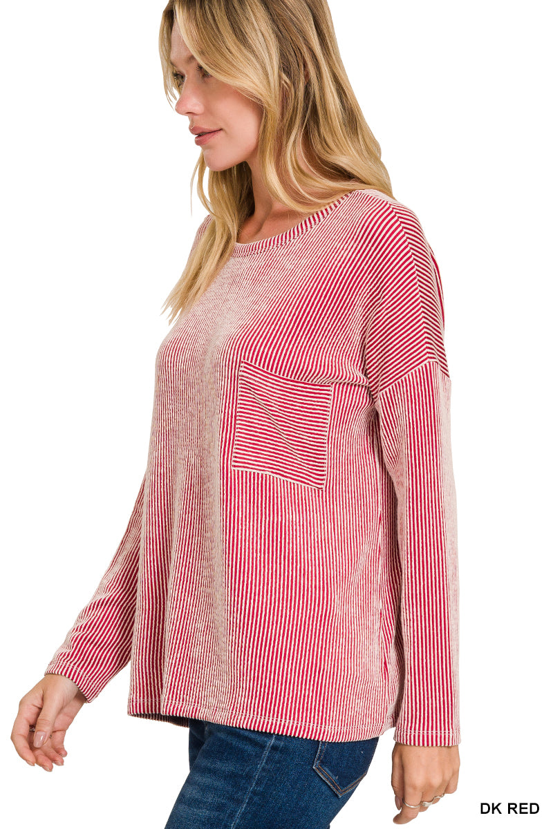 Rylan Top in Dk Red- Misses & Plus (S/M-2X/3X)