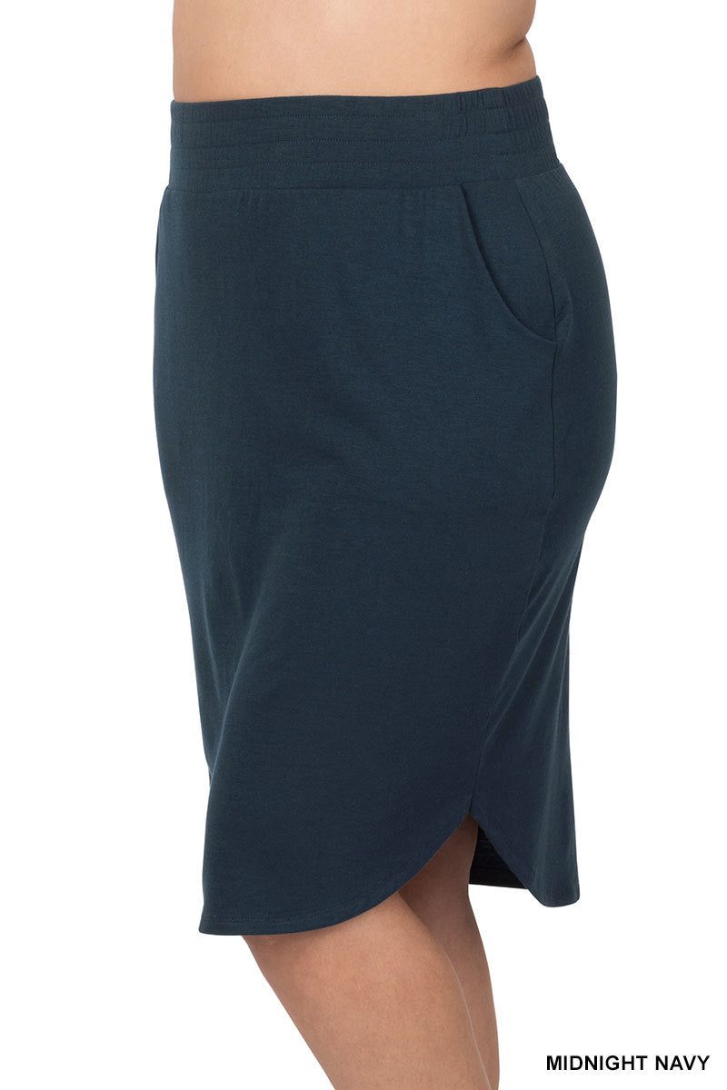 Hattie Skirt in Midnight Navy- Plus (1X-3X)