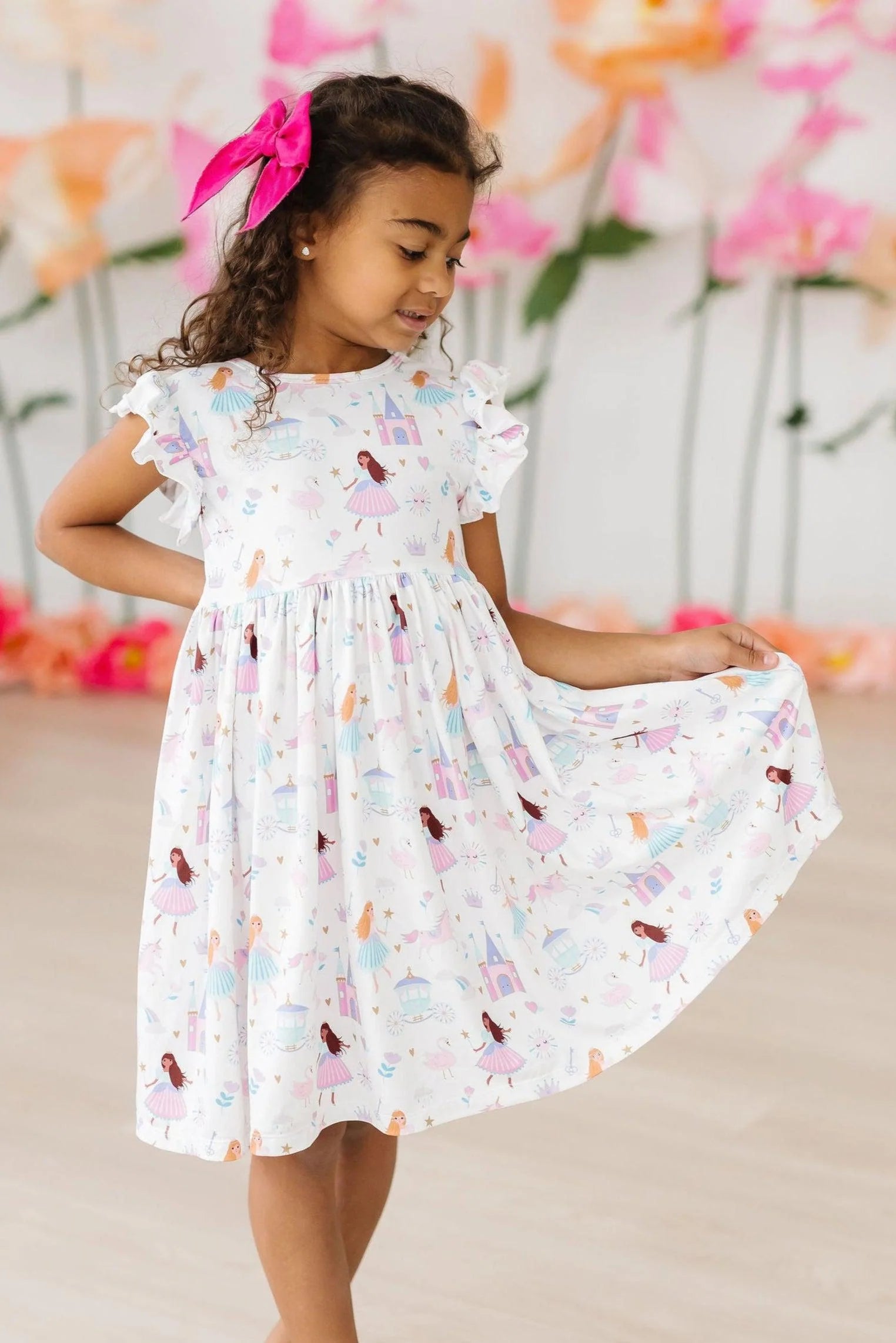 Flutter Sleeve Twirl Dress in Fairy Princess- Infant/Girls/Tween (6/12M-3T,5/6-9/10) Fairy Princess / 7/8