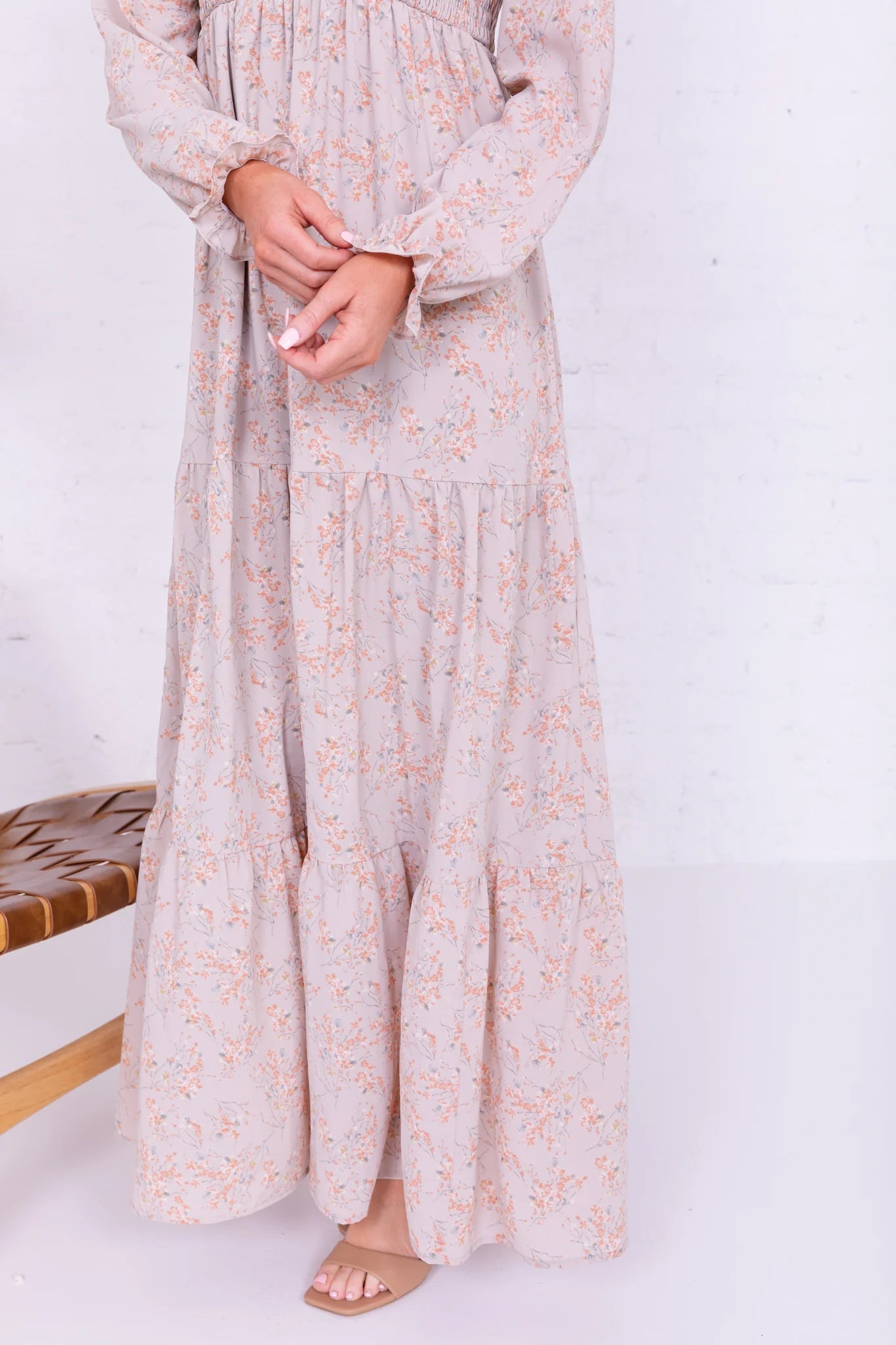 September Dress in Coconut Floral- Misses and Plus (S-2XL)