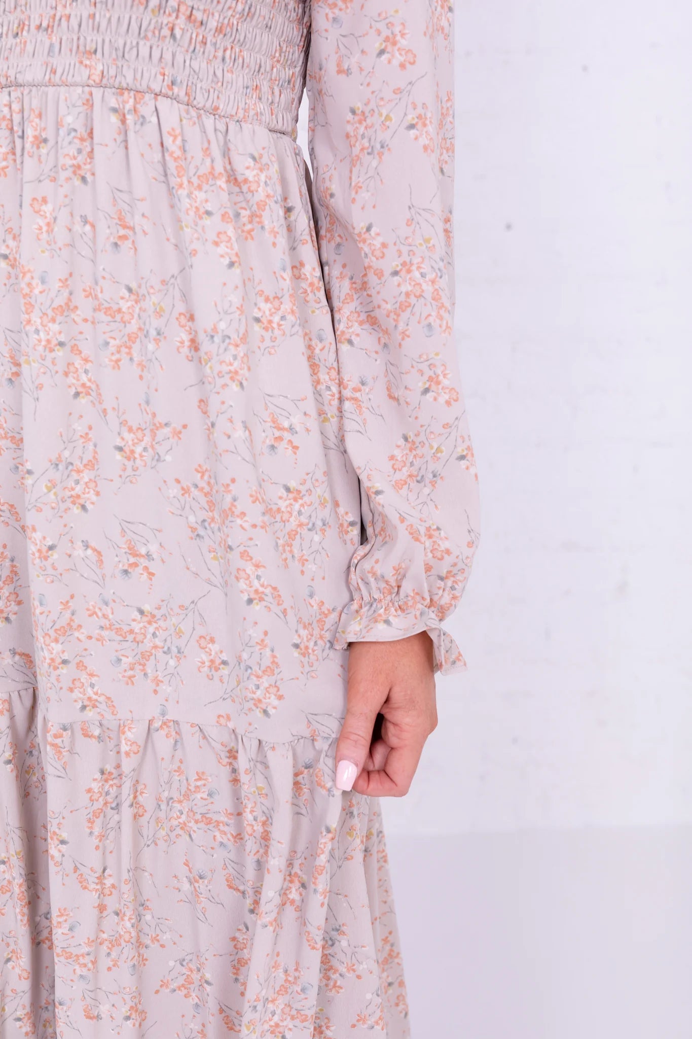 September Dress in Coconut Floral- Misses and Plus (S-2XL)
