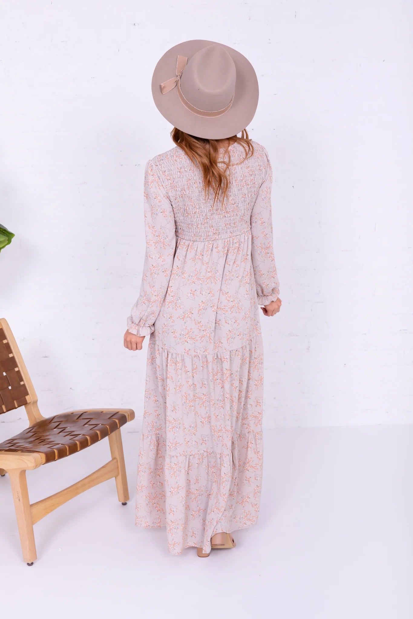September Dress in Coconut Floral- Misses and Plus (S-2XL)