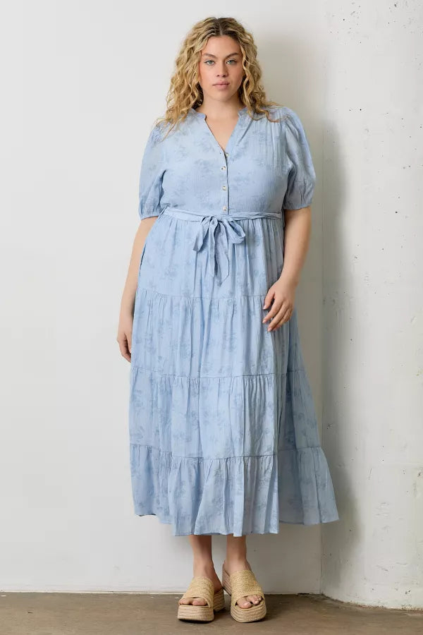 Esme Dress in Lt Blue- Plus (1X-3X) Lt Blue / 3X