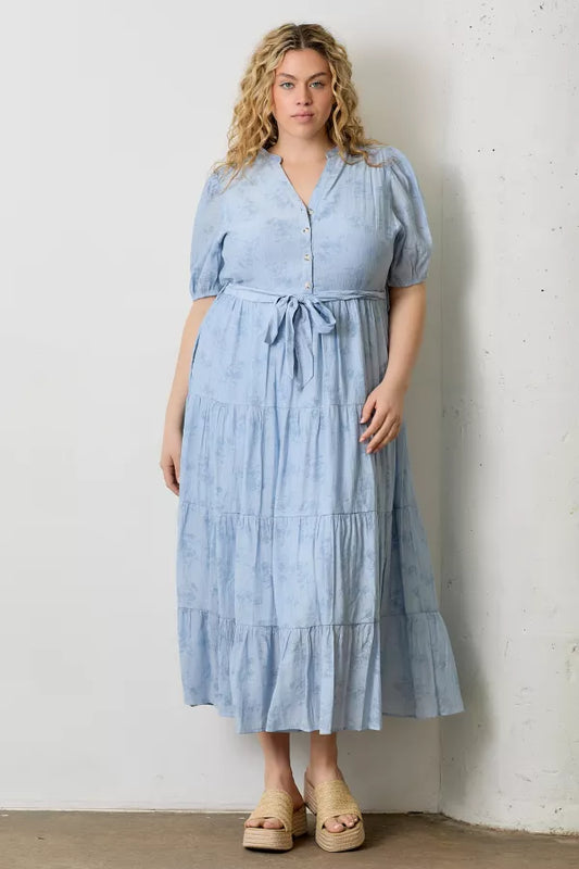 Esme Dress in Lt Blue- Plus (1X-3X)