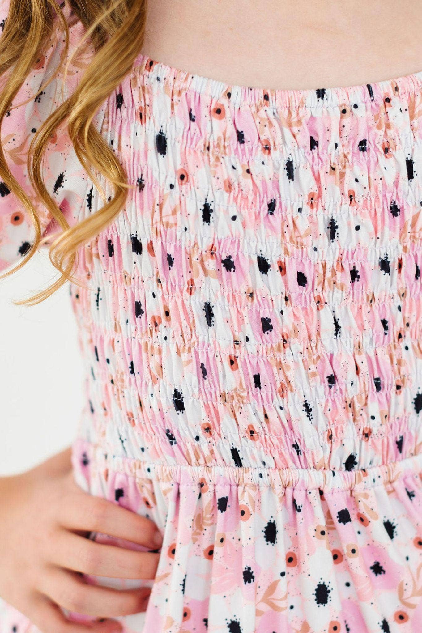 Whimsical Wildflowers Smocked Dress in Pink- Girls (2T-4T)