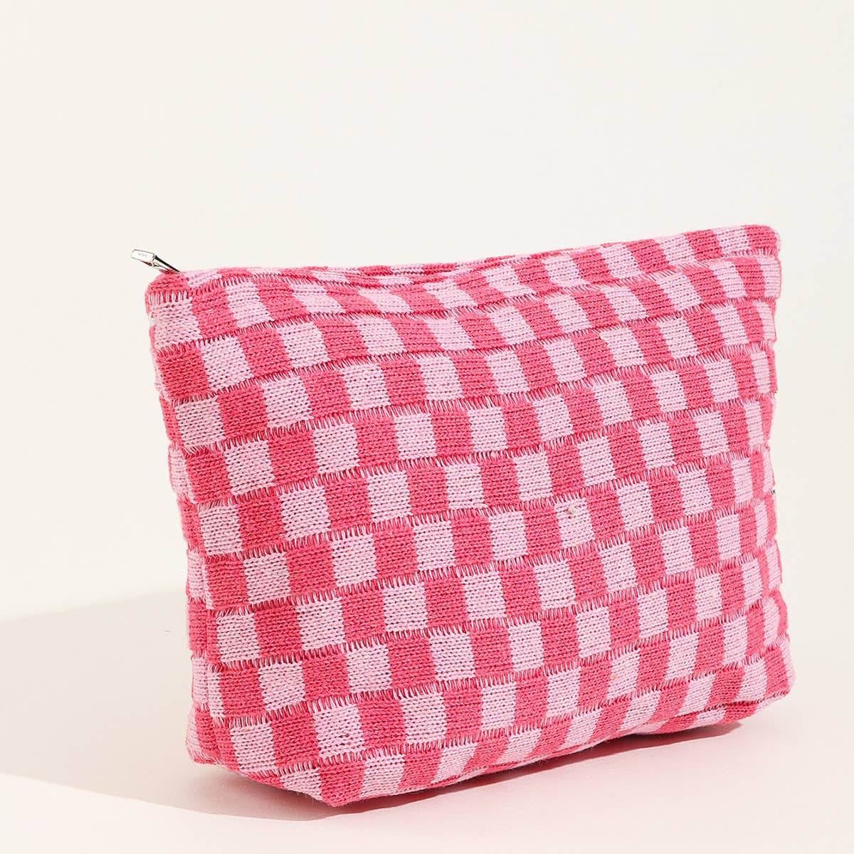 Plaid Wash Bag in Pink- Accessories