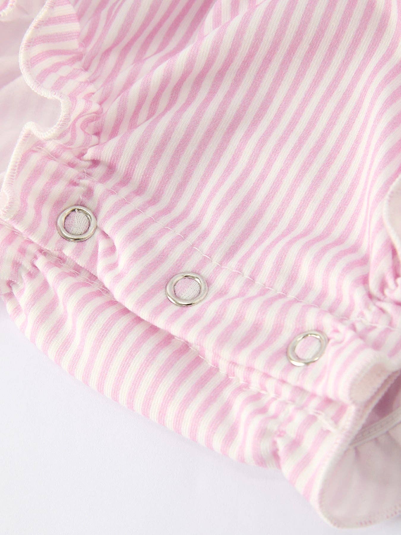 Farm Horse Bow Romper in Pink Stripes- Infant Girls (3M-18M)