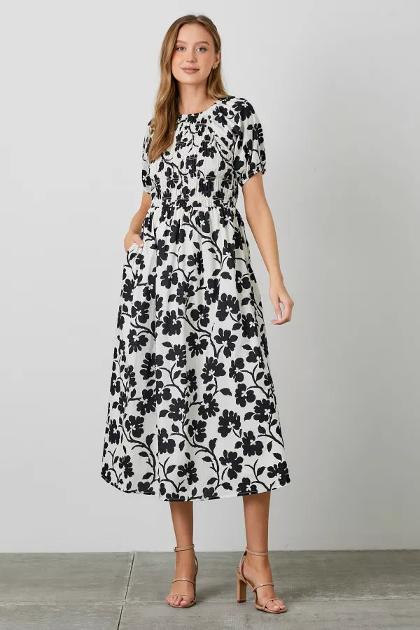 Londyn Dress in Ivory Multi- Misses and Plus (M, XL-1X, 3X)