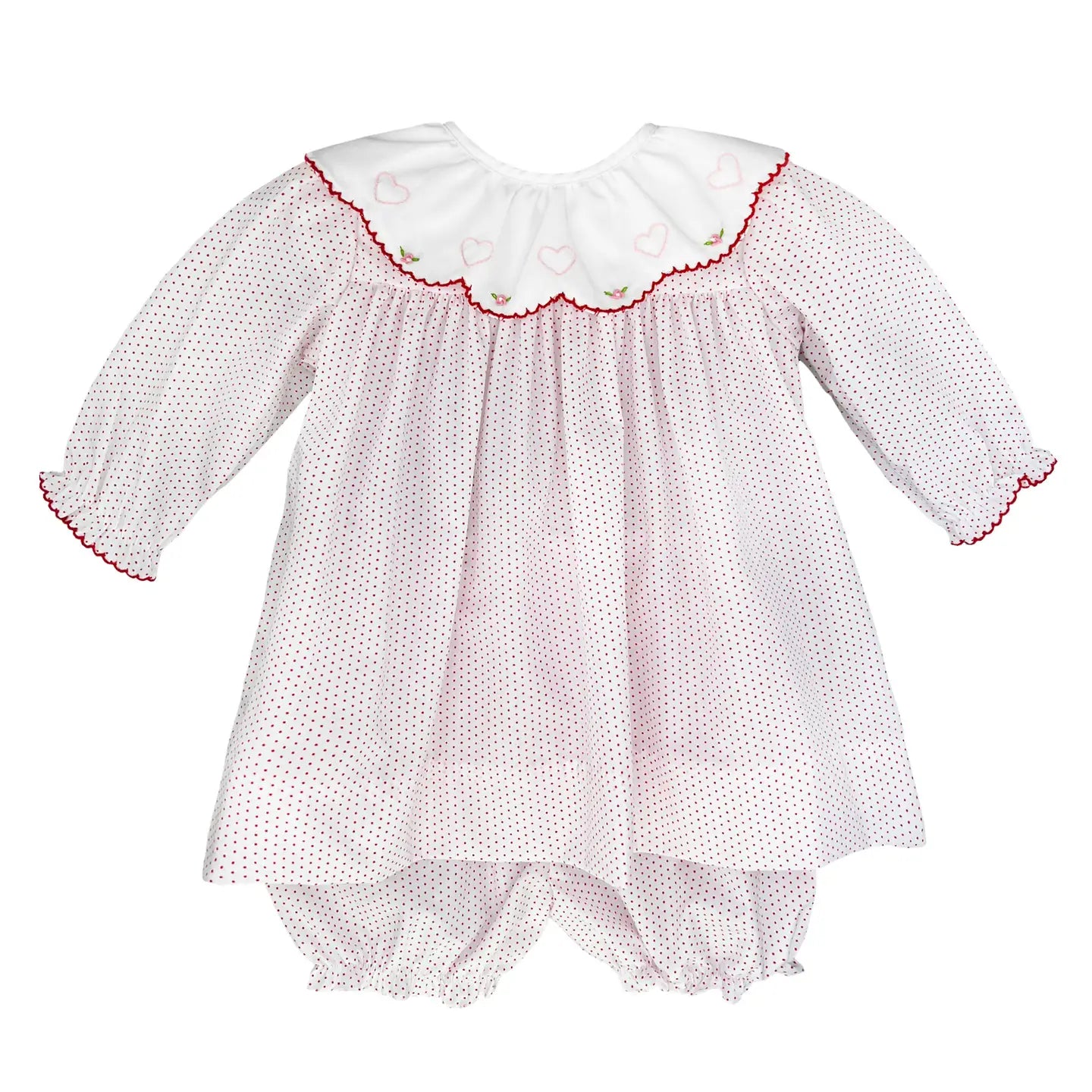 Emma Dress in White/Red- Infant Girls (NB)