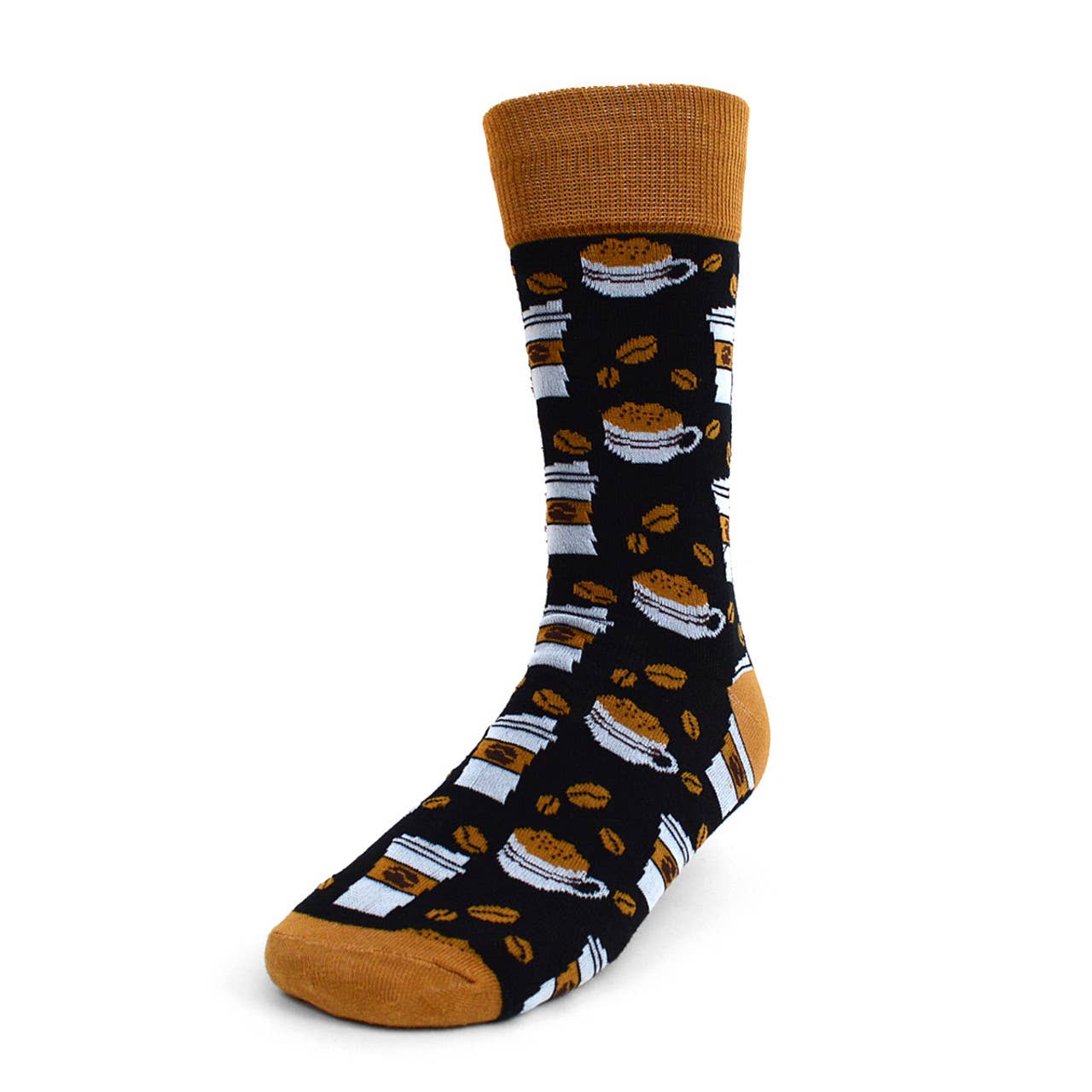 Coffee Cup Socks in Brown- Men's Accessories