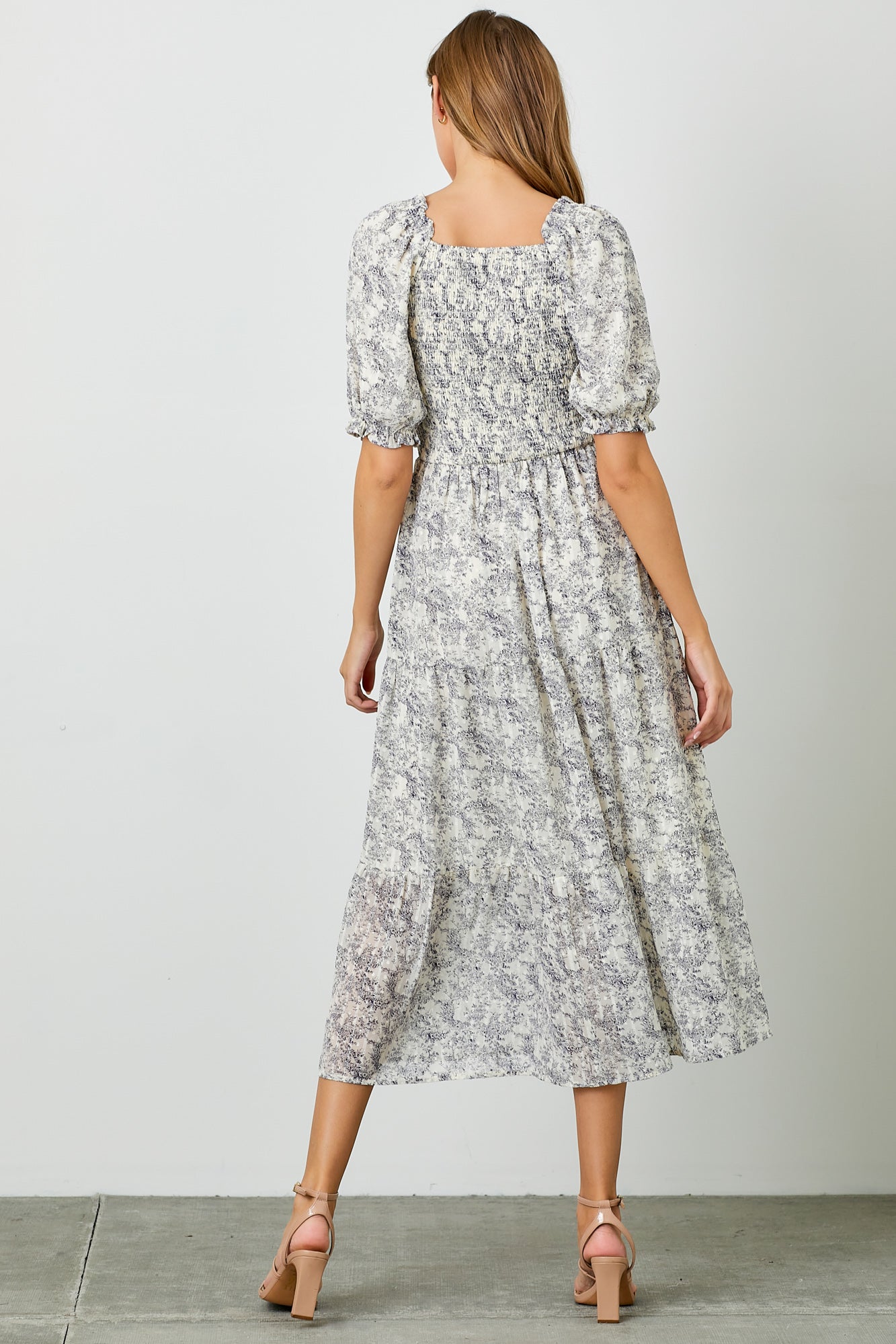 Daena Dress in Navy-Plus (2X,3X)