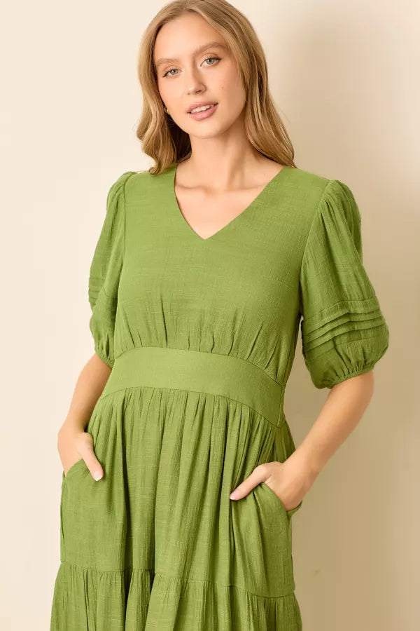 Greer Dress in Green- Misses (S,M)