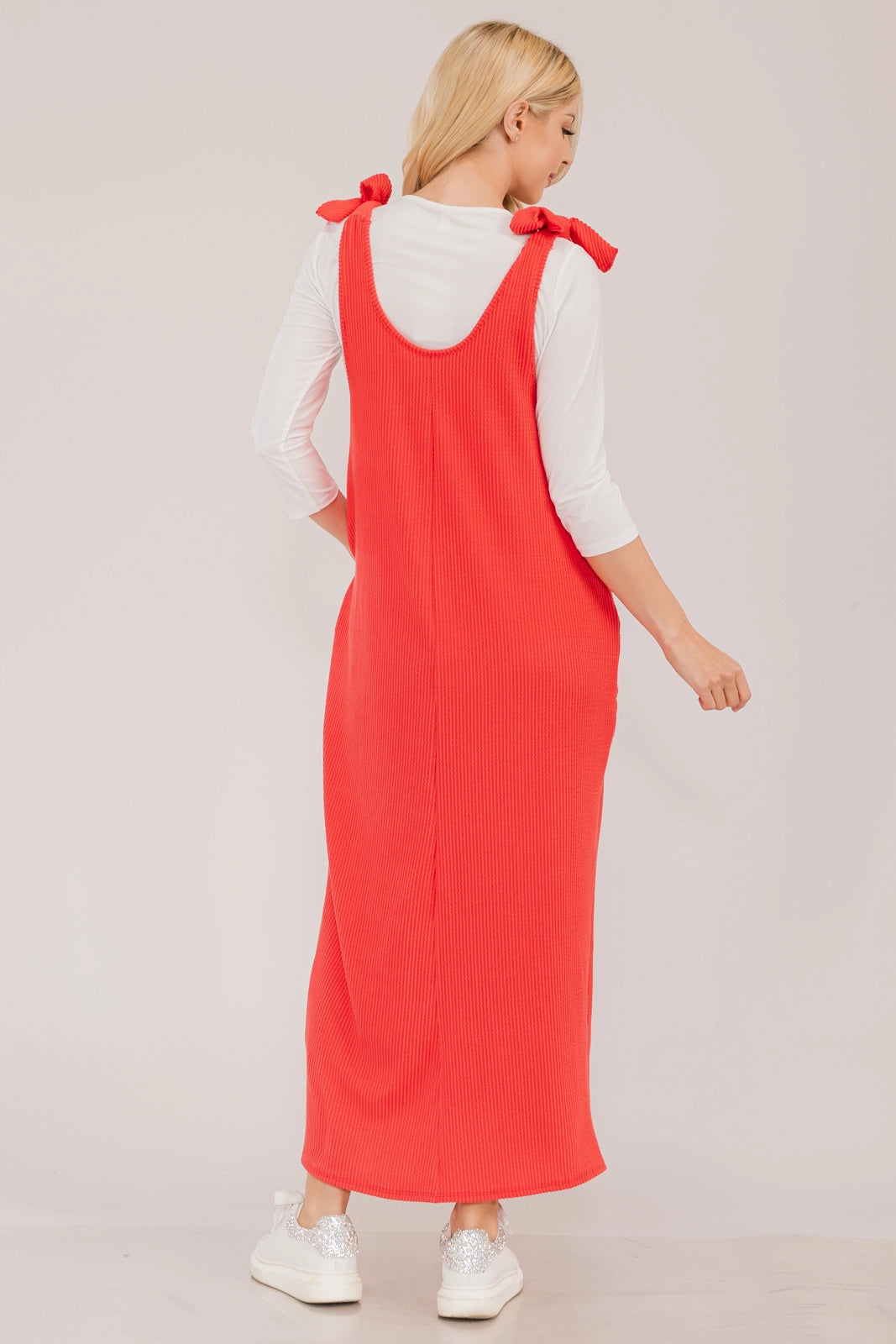 Revel Dress in Coral- Misses and Plus (S-3X)