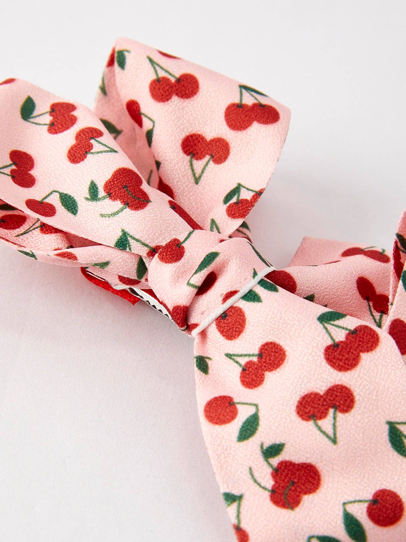 Cherry Bow Hairpin in Pink- Girls Hair Accessories