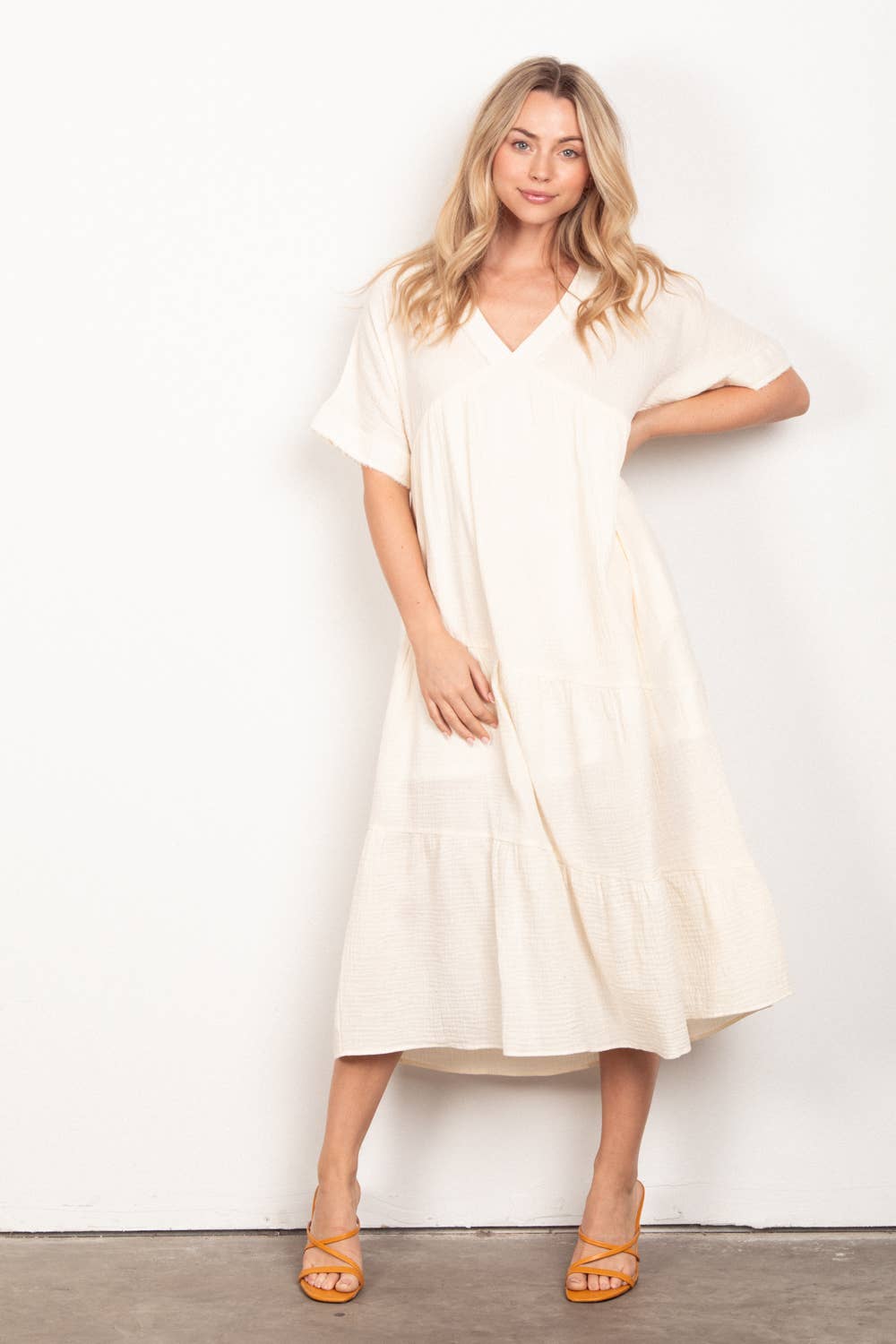Madilyn Dress in Cream- Misses (S-L)