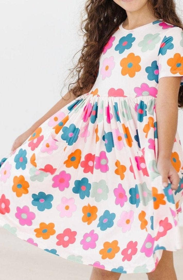Retro Floral Dress in Multi- Infant & Girls (6M-9/10)
