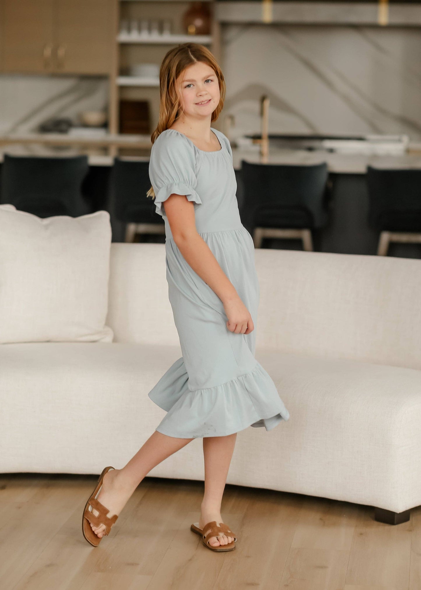 Aubriel Dress in Light Blue- Girls/Tween (S-XL)
