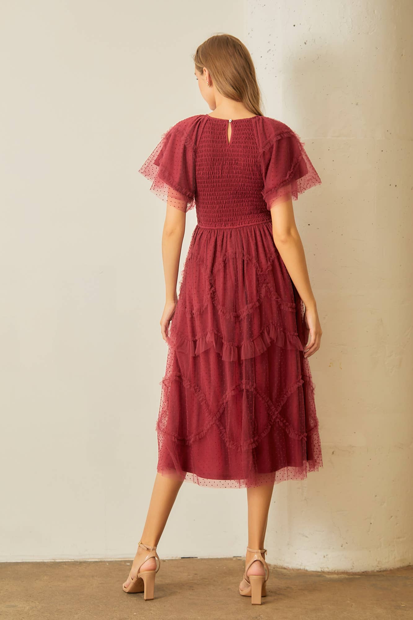 Ella Dress in Burgundy- Misses (S-XL)