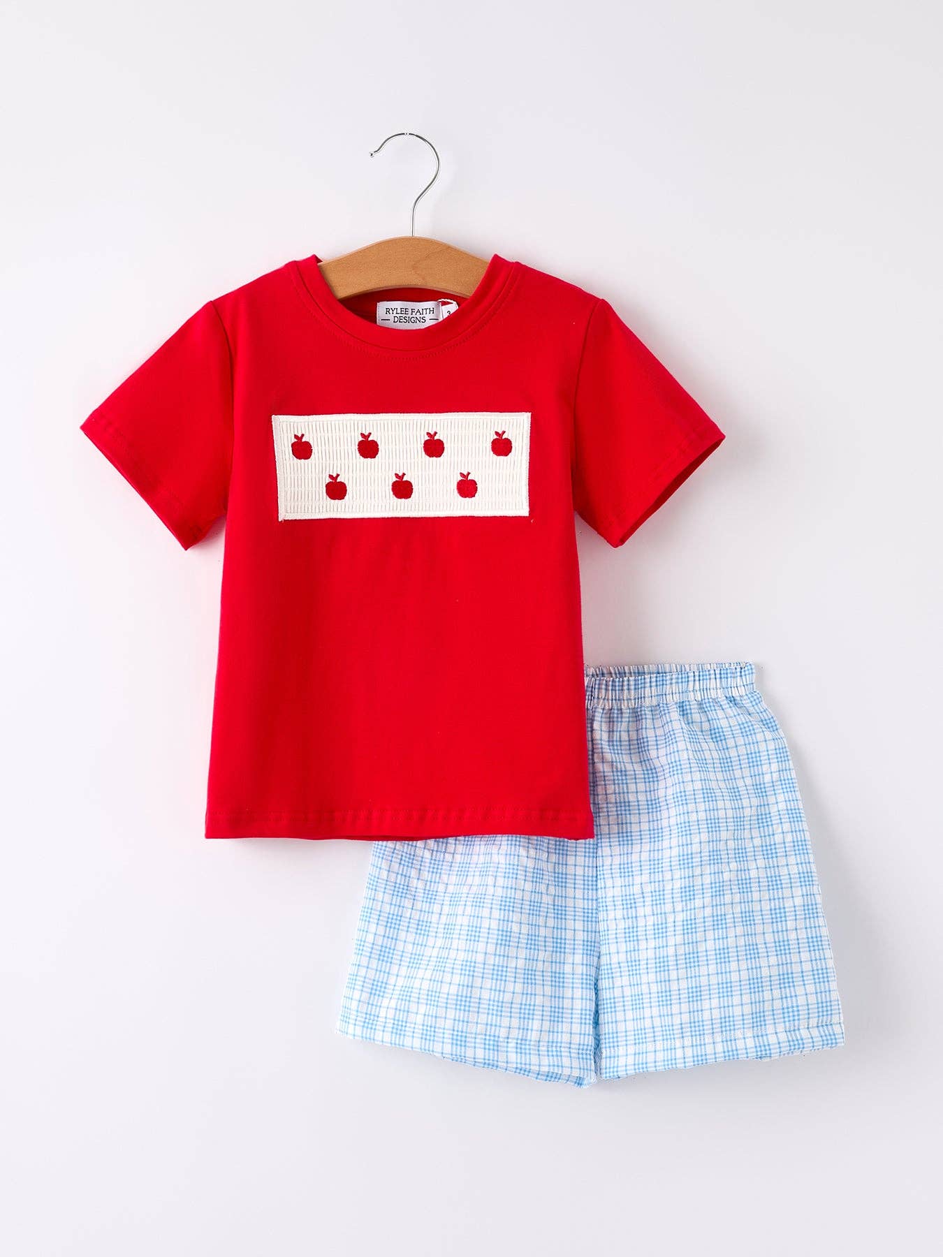 Apple Plaid Set in Red & Blue- Boys (2-6)