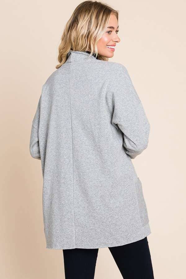 Aveline Cardigan in Heather Grey- Misses (S-L)
