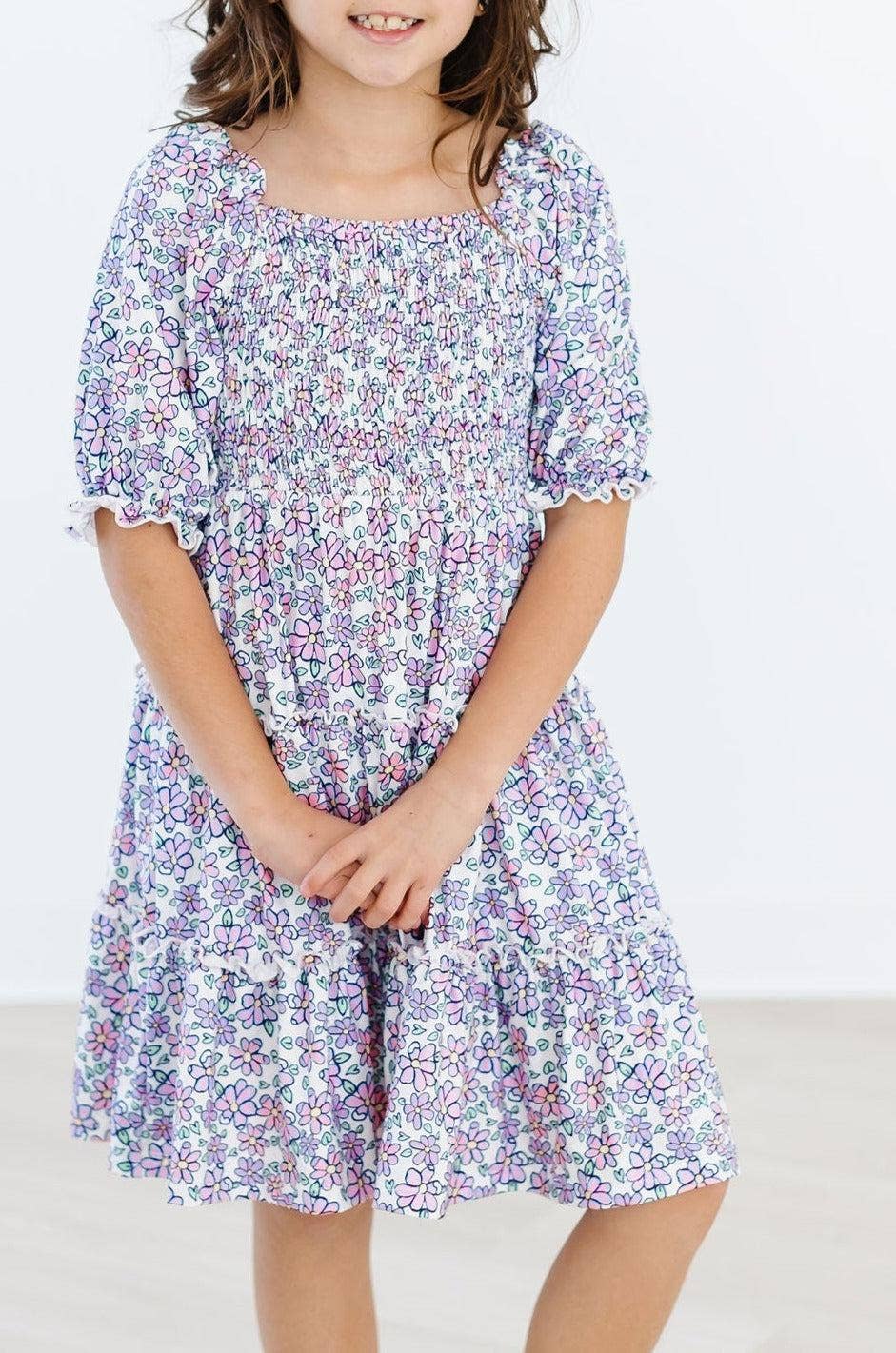 Lovely Lavender Smocked Dress in Lavender- Girls (2T-5/6)