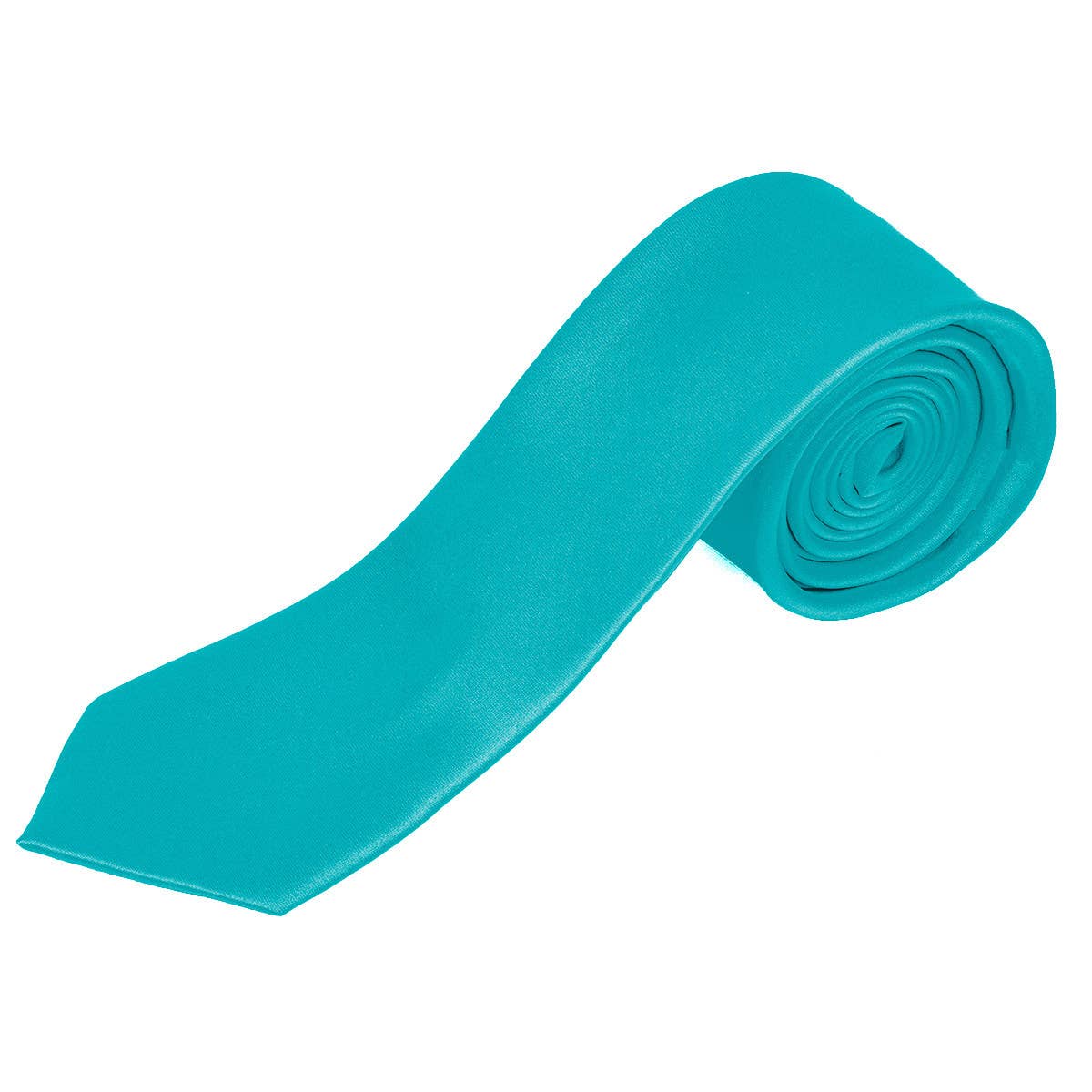 Poly Satin Solid 2.5" Slim Tie in Multiple Colors- Men's Accessories