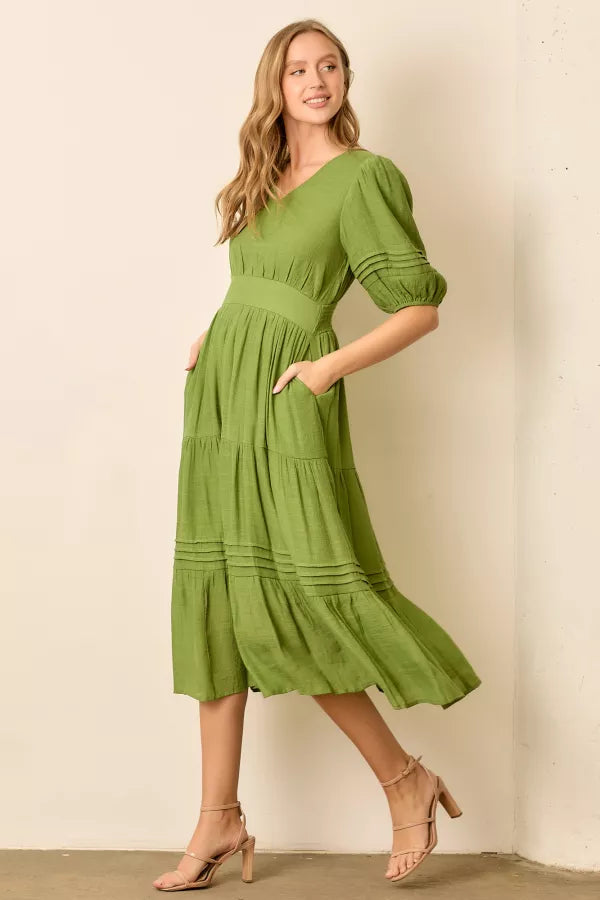 Greer Dress in Green- Misses (S-XL)