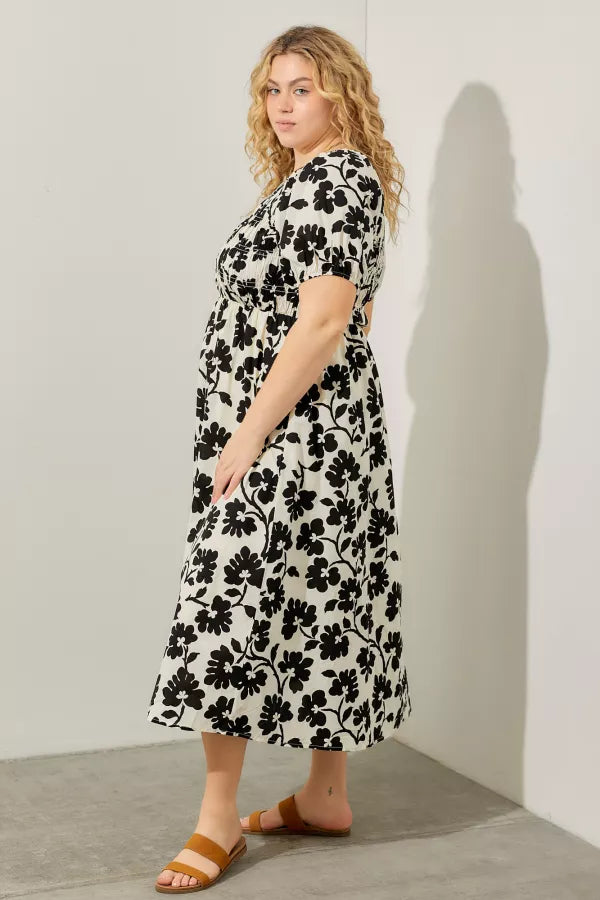 Londyn Dress in Ivory Multi- Misses and Plus (M, XL-1X, 3X)