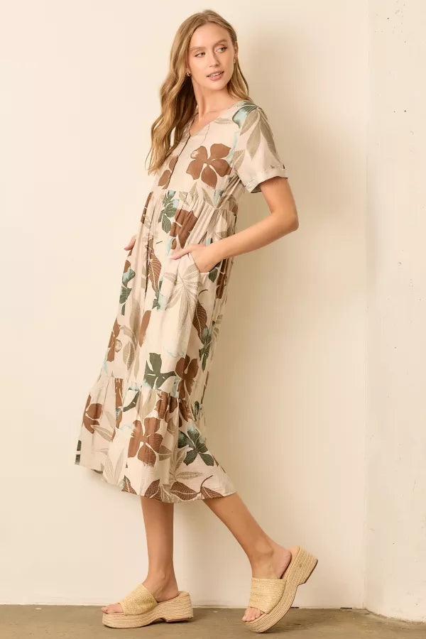 Solea Dress in Taupe Multi- Misses (S-XL)