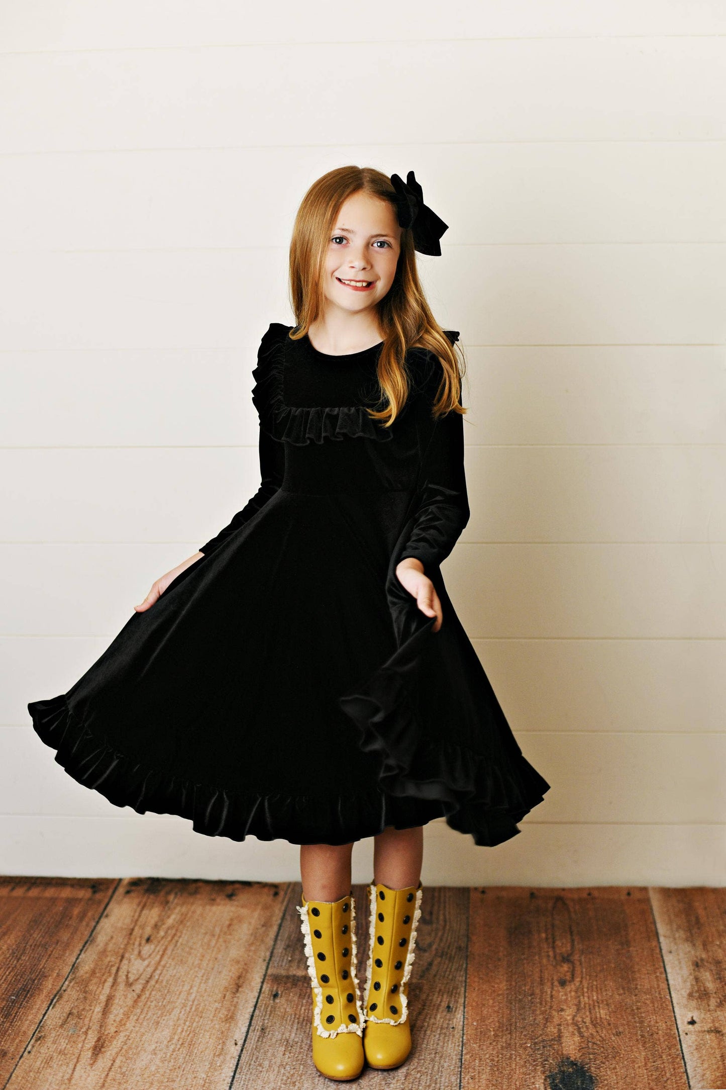 Antoinette Dress in Black- Girls & Tween (3/4-10/12)