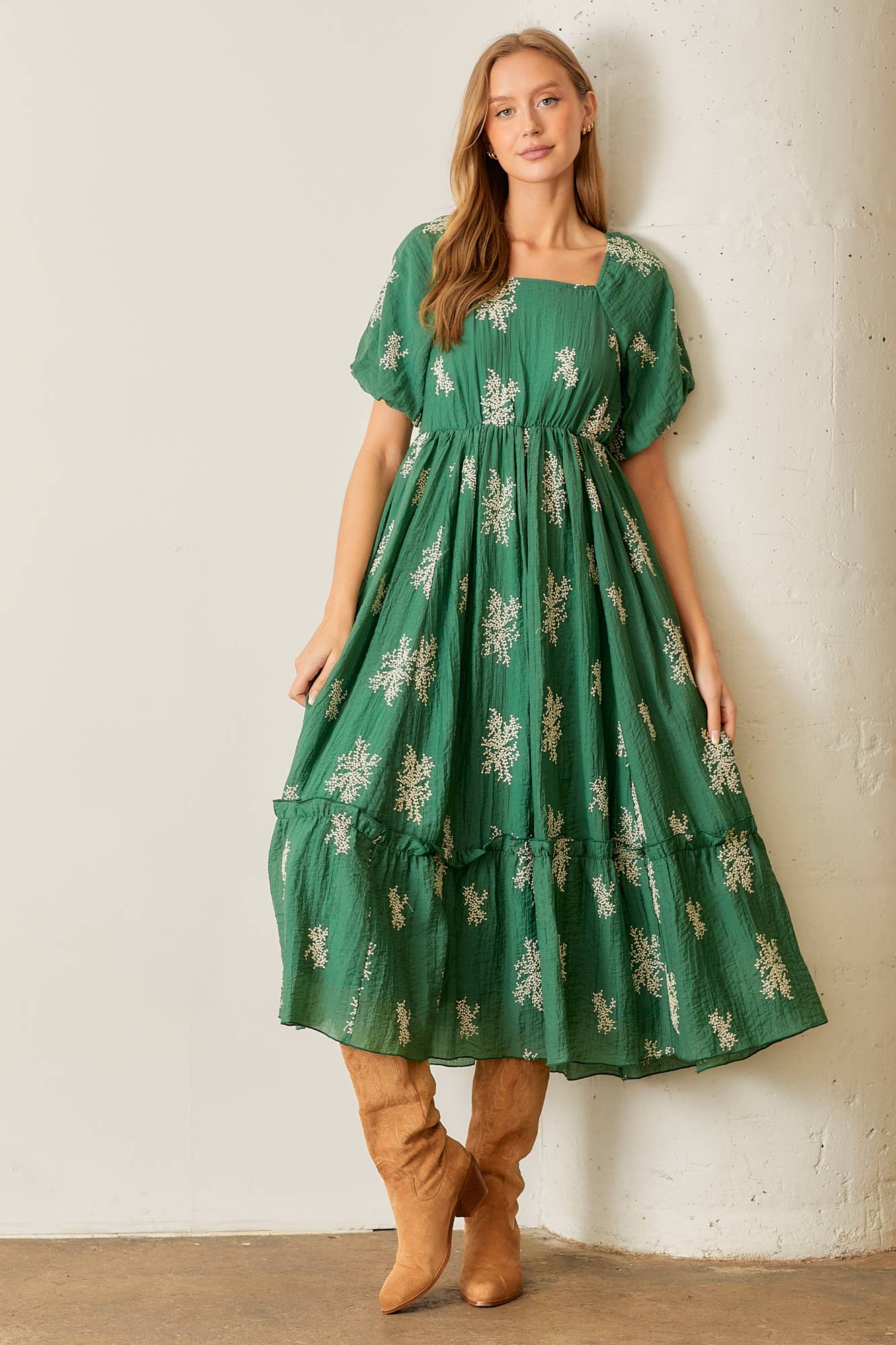 Grace Dress in Dusty Green- Plus (3X)