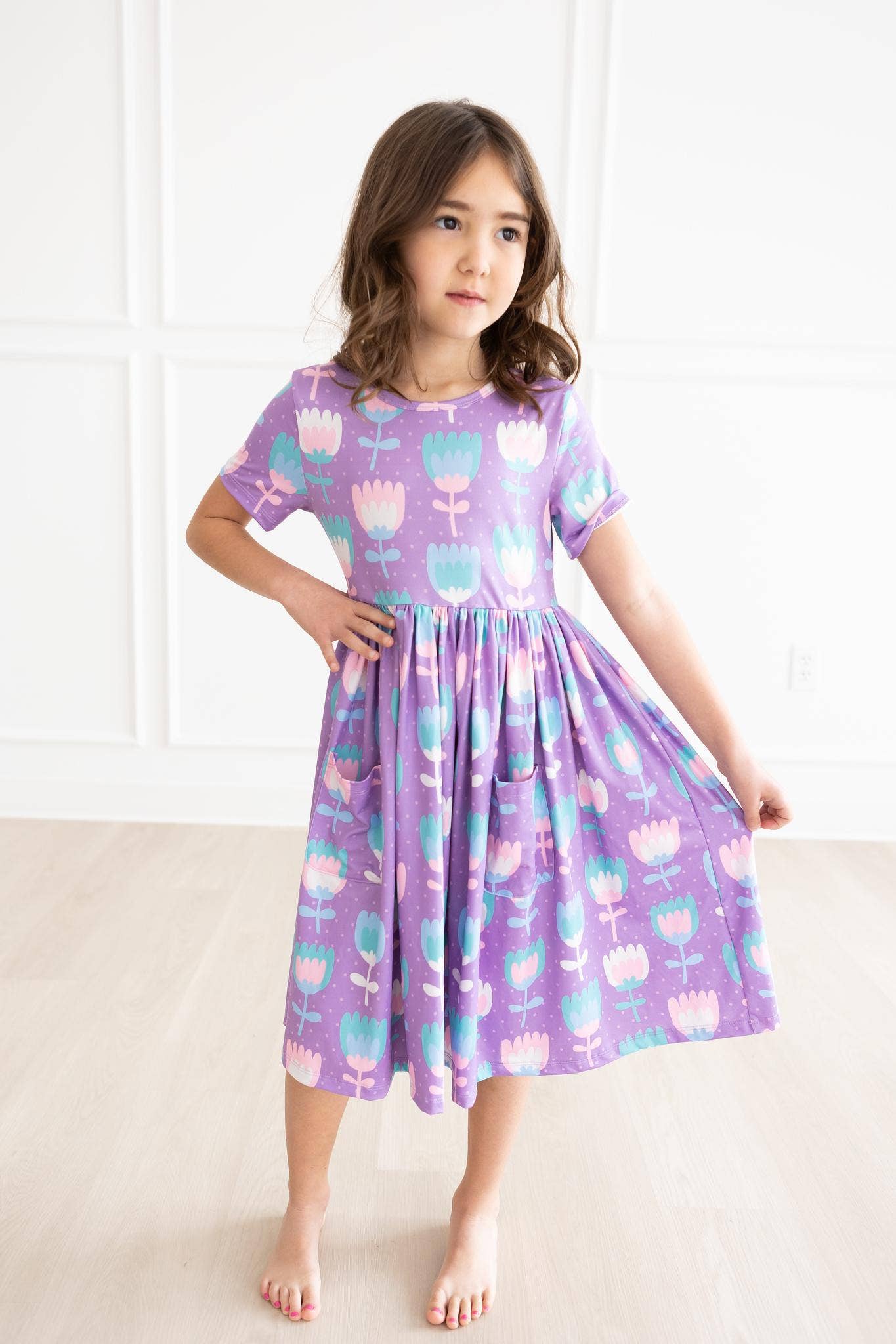 Too Cool Tulips Dress in Purple- Infant & Girls (6/12-9/10)