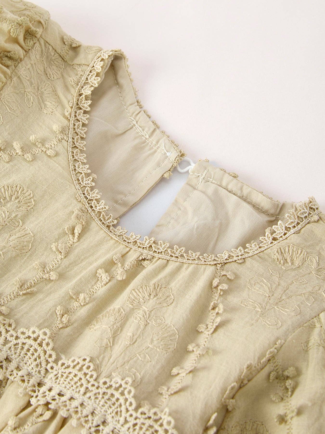 Beatrice Dress in Beige- Girls/Tween (5-10/12)