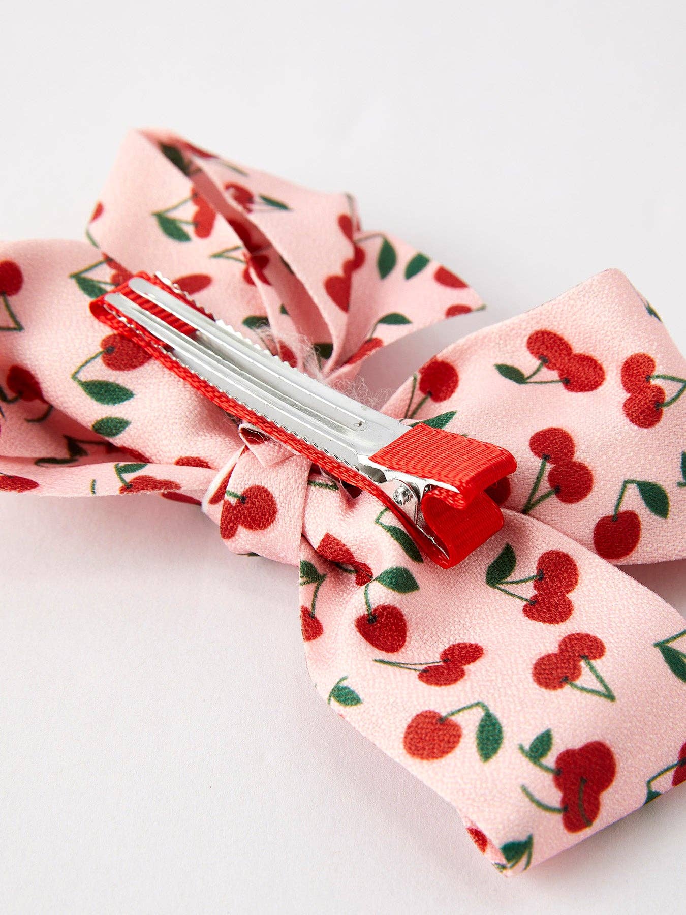 Cherry Bow Hairpin in Pink- Girls Hair Accessories