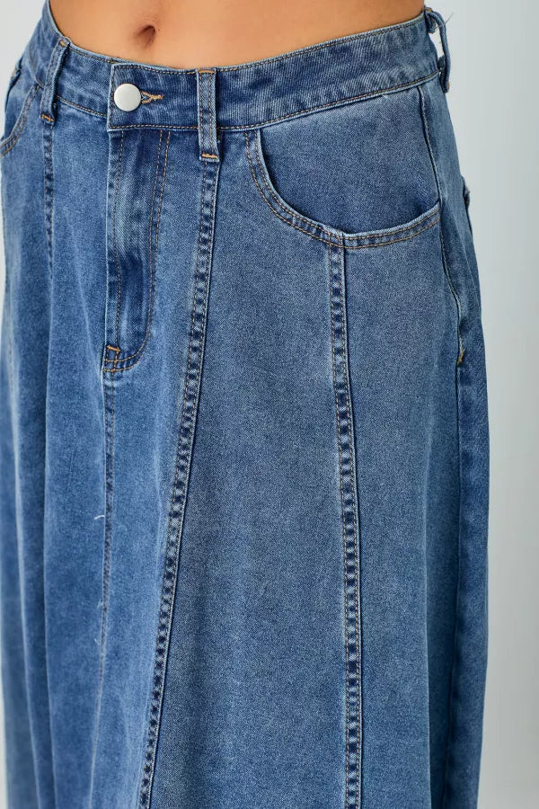 Malia Skirt in Denim- Misses and Plus (S-3X)