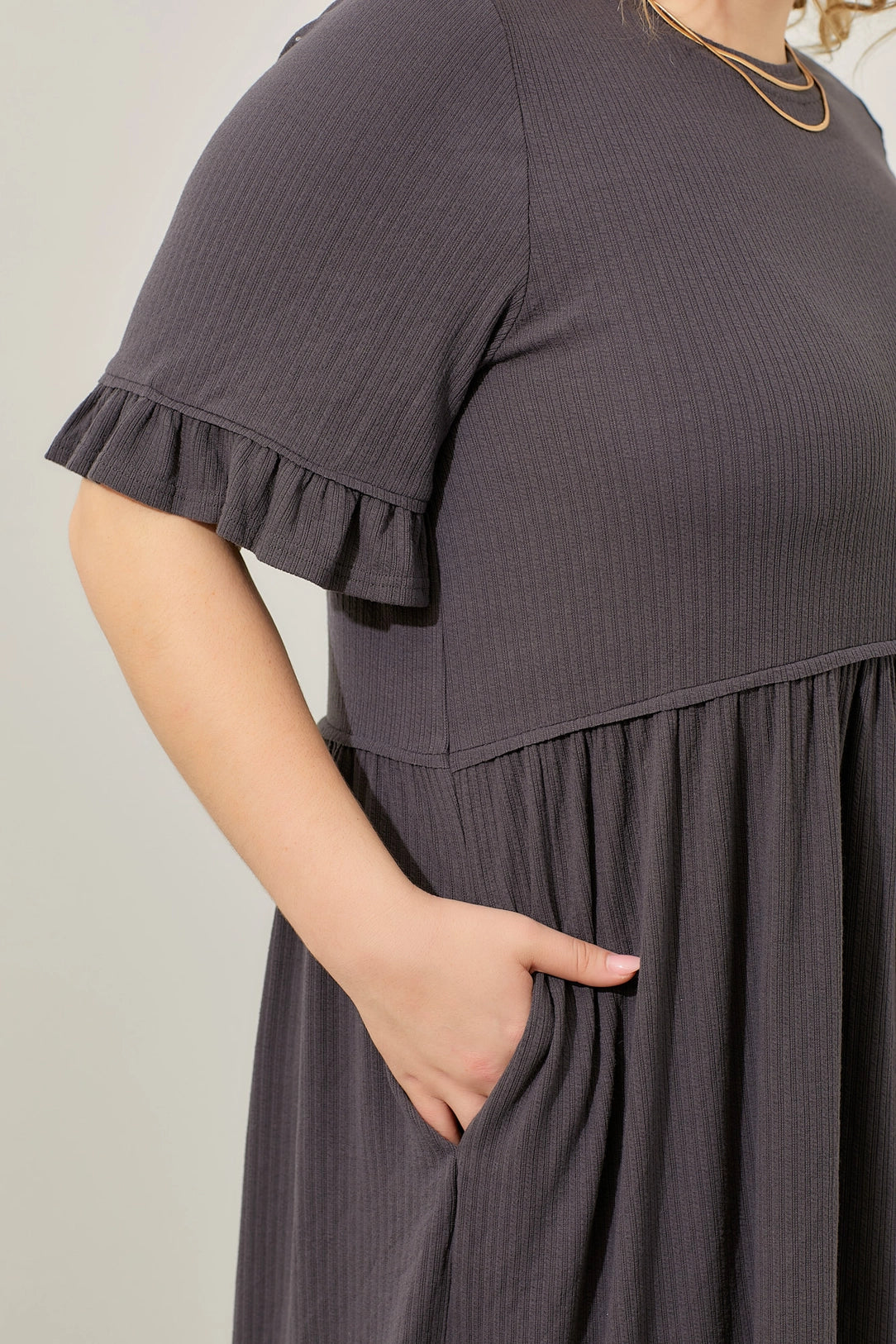 Anniston Dress in Charcoal- Misses and Plus (S-3X)