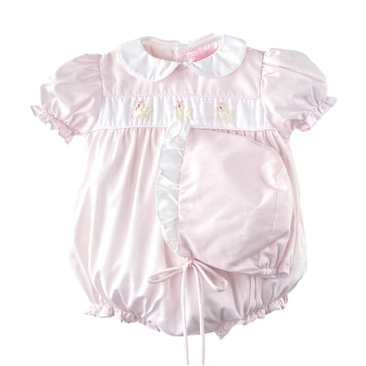 Annlyn Romper in Pink- Infant Girls (Newborn)
