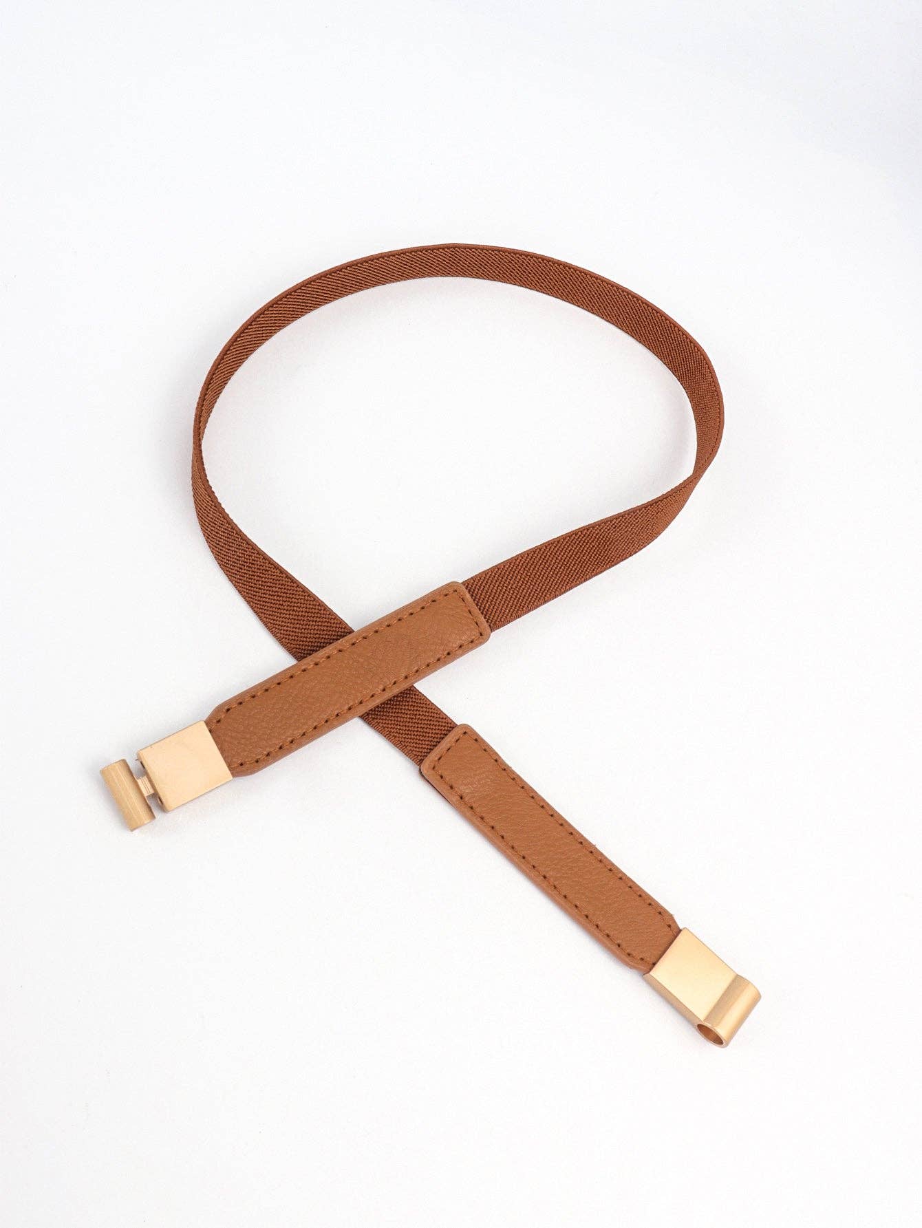 Elastic Skinny Belt in Caramel- Accessories