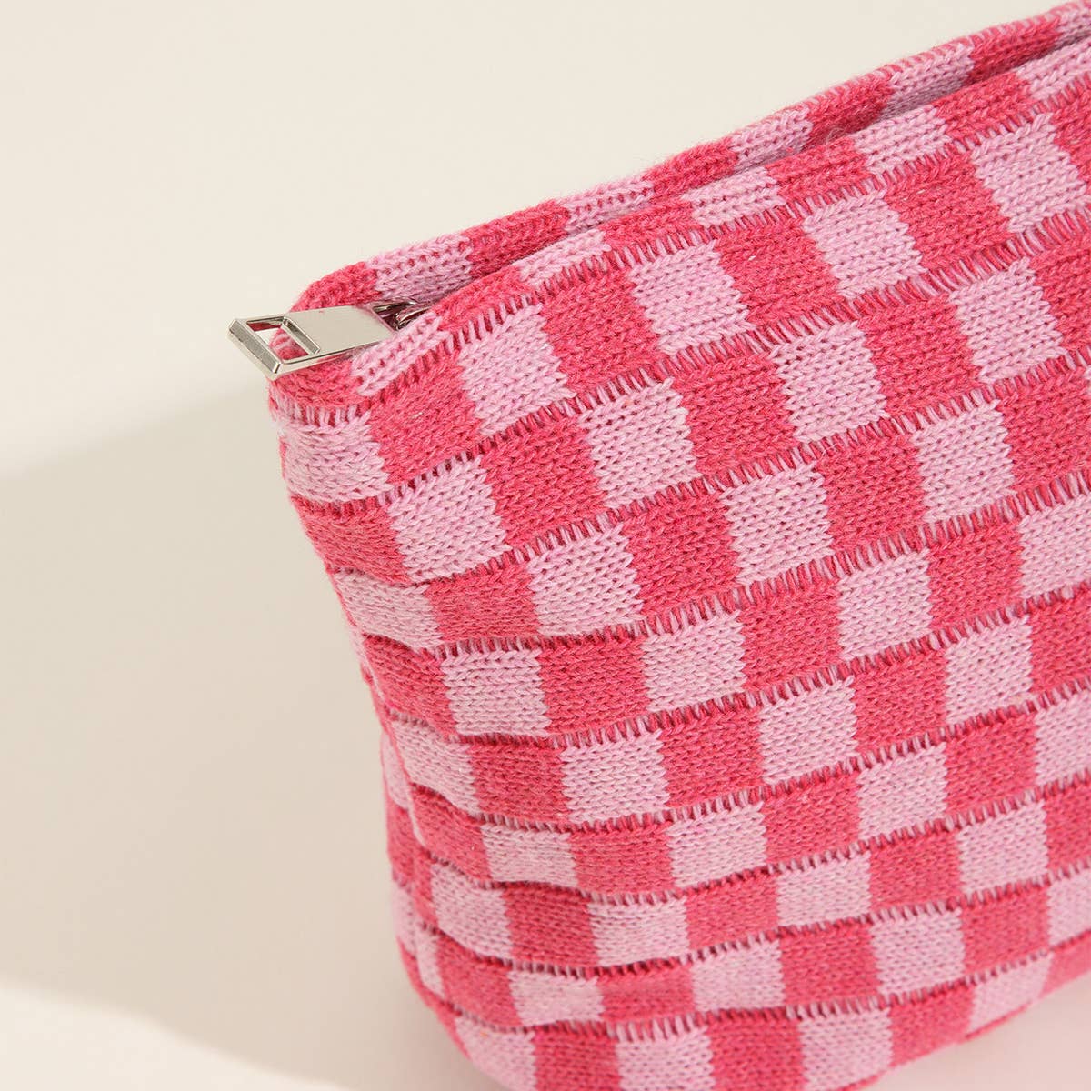 Plaid Wash Bag in Pink- Accessories