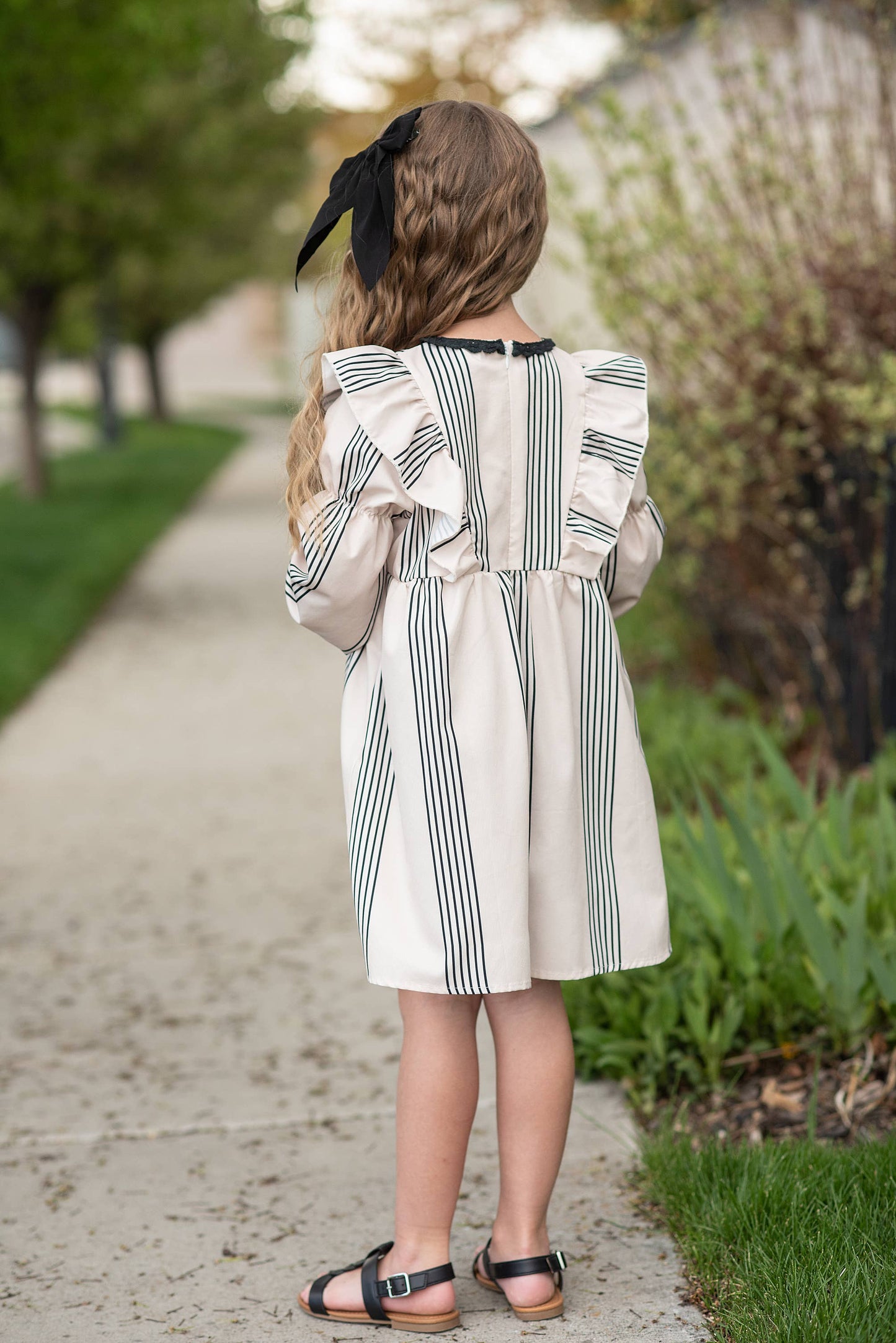 Calliope Dress in Cream/Black- Girls (3/4-10/12)