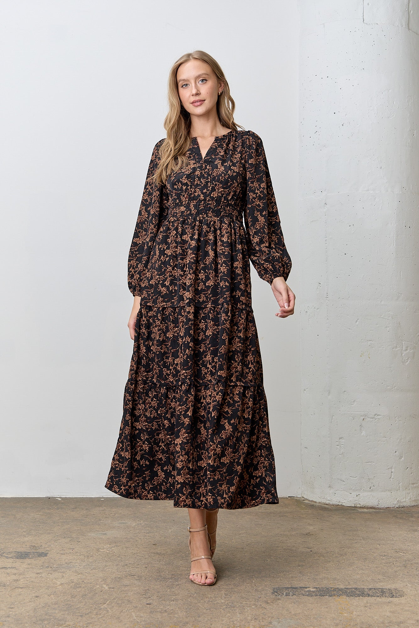 Merrin Dress in Black Multi- Misses and Plus (S-3X)