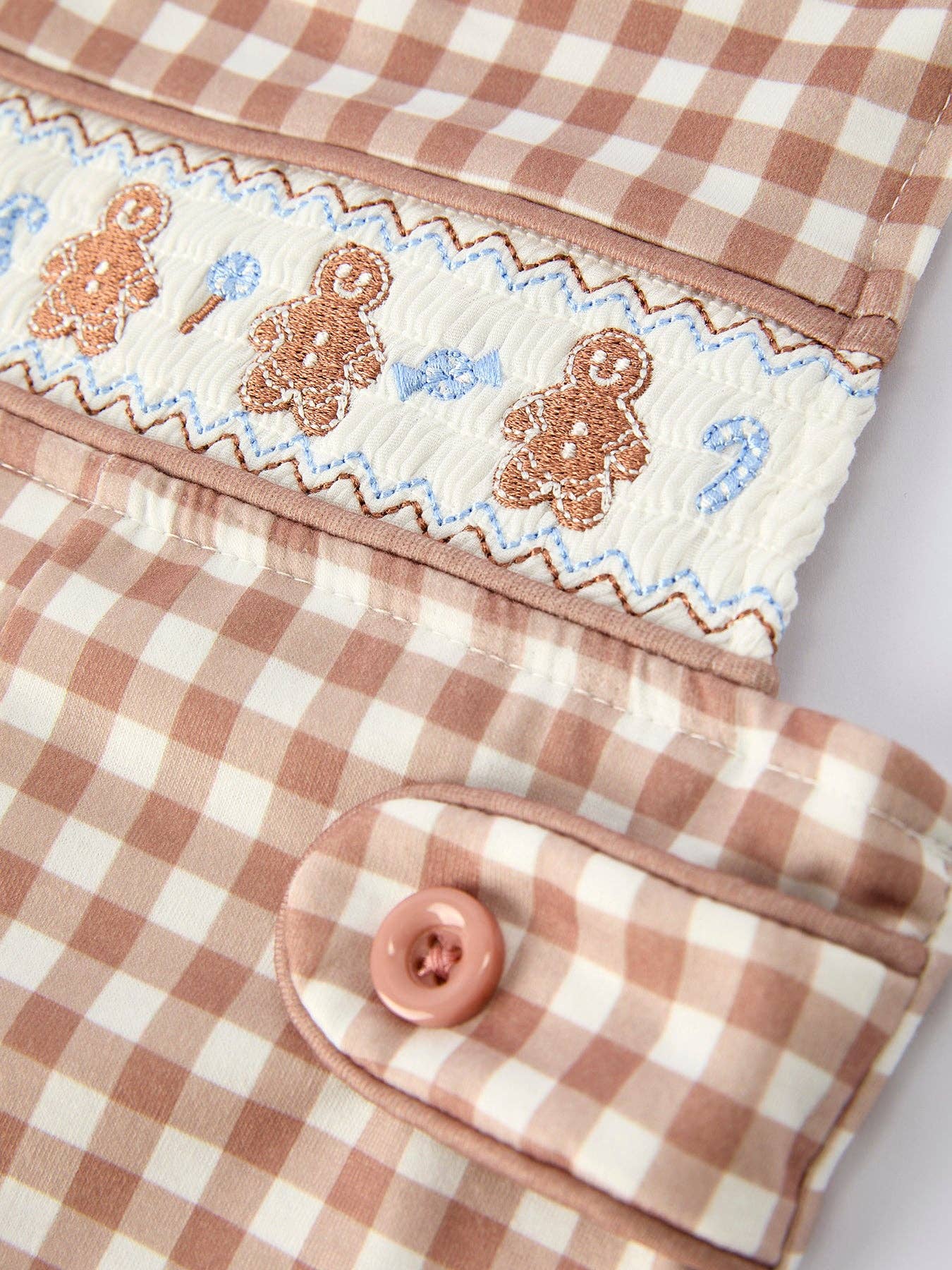 Gingerbread Boy Romper in Brown- Infant Boys (3M-18M)
