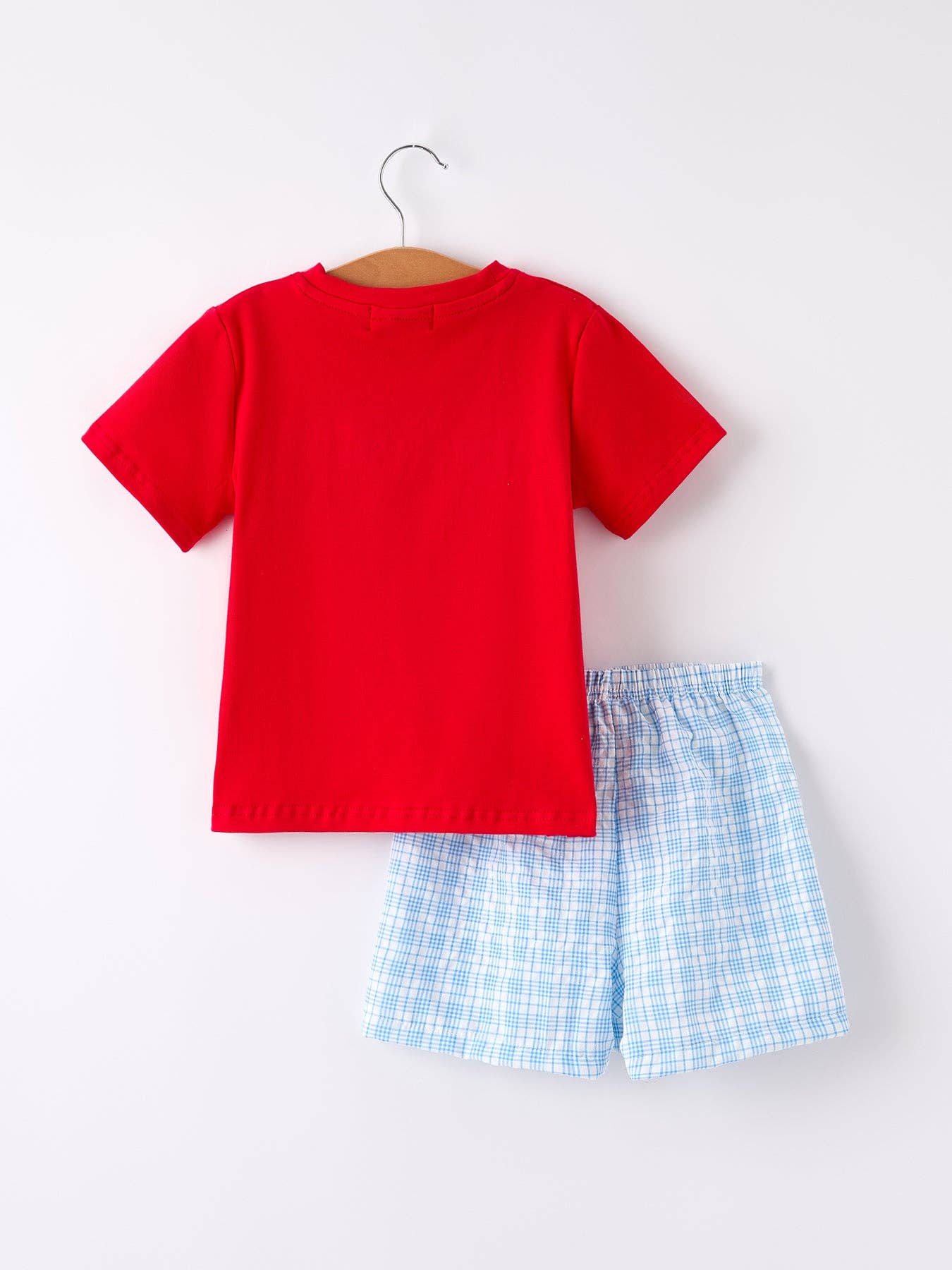 Apple Plaid Set in Red & Blue- Boys (2-6)